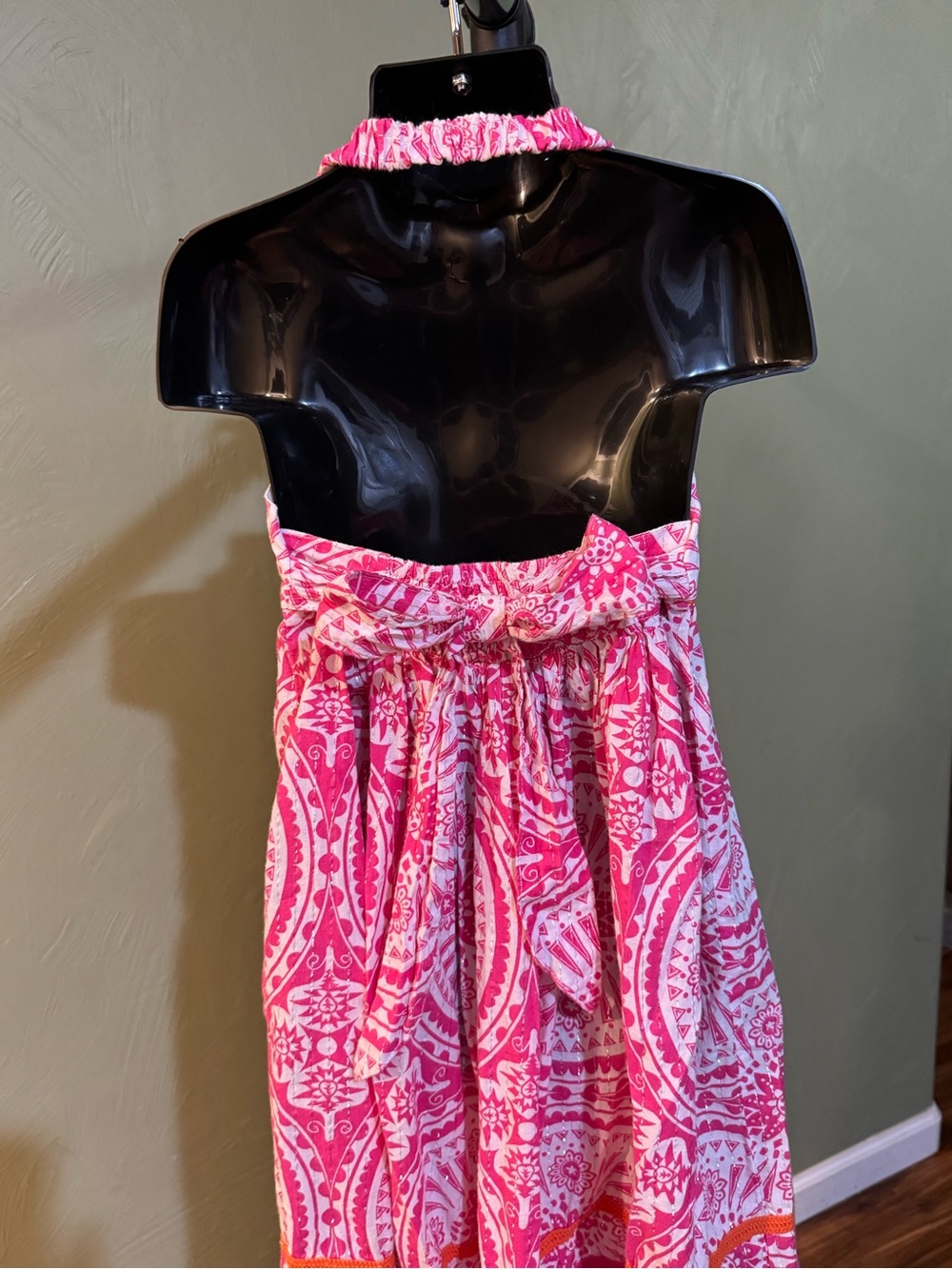 The Children’s Place Girls Pink White Medallion Halter Sundress Size 6 (Small) - Picture 11 of 12